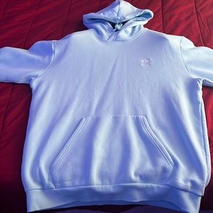 Light blue hoodie, It’s too big for me😭😭